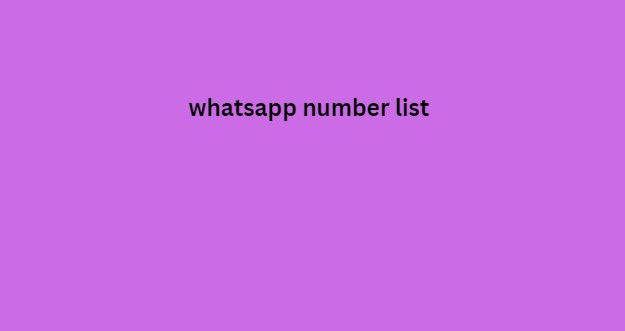 whatsapp number list